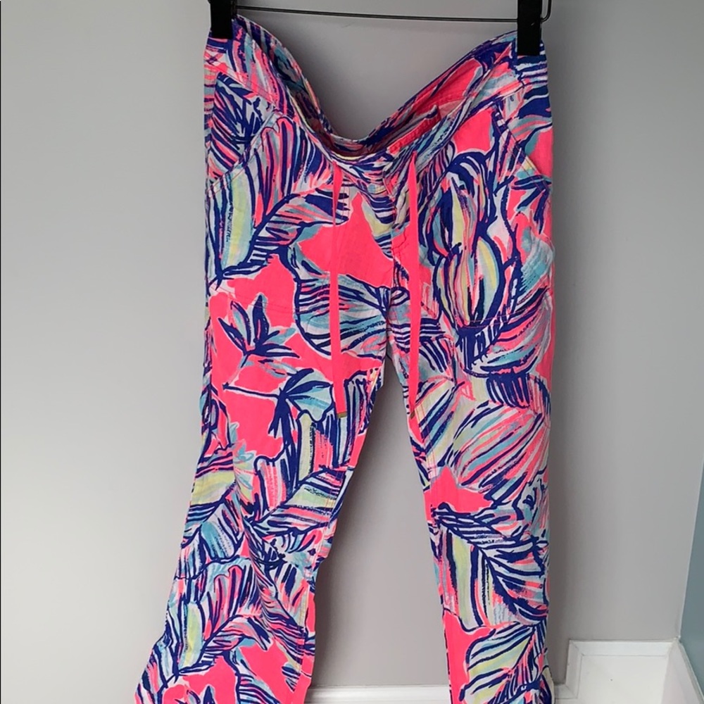 Lilly Pulitzer Galley Linen Pants Cabana Crazed